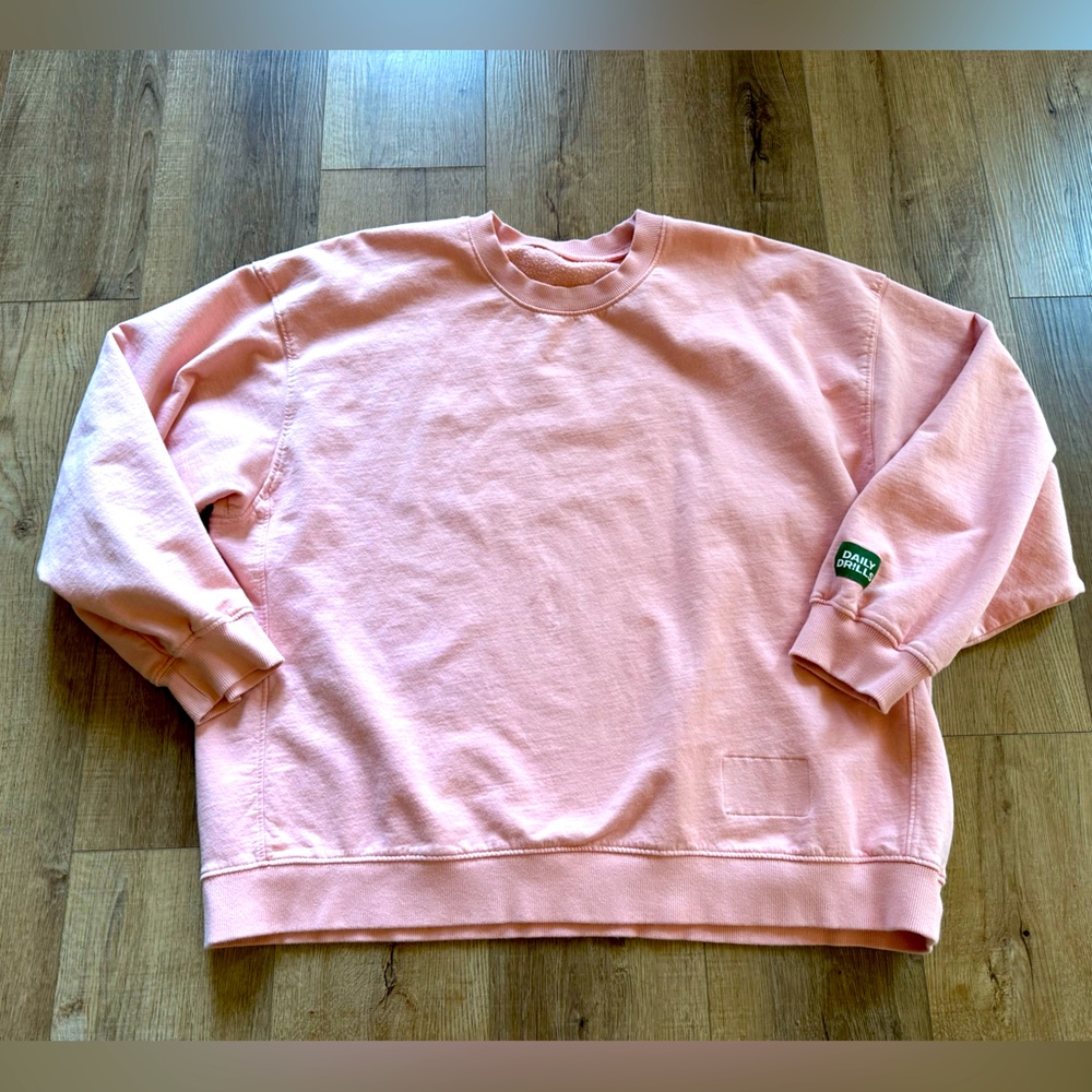 EUC Daily Drills Oversize Fleece Crew in Dusty Rose MAY BE XS/S CHECK MEASURE